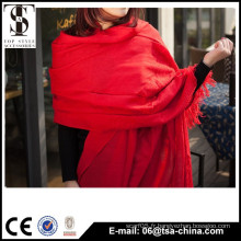 Chaude couleur rouge grande taille doux chaud à l&#39;extérieur 100% écharpe en acrylique châle pashmina